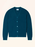 MYKE Cardigan V-Neck 4 Ply Peacock