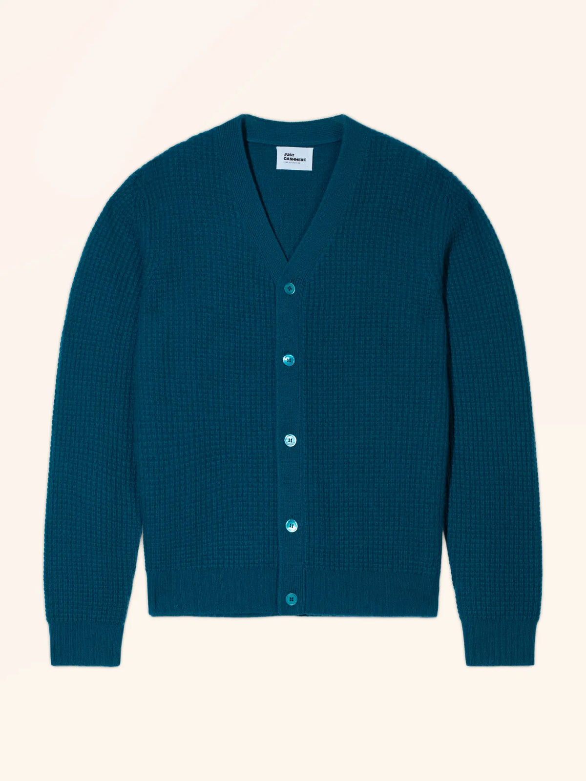 MYKE Cardigan V-Neck 4 Ply Peacock