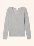 MONIC Pullover V-Ausschnitt Wolkengrau meliert
