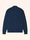 RAYAN Gilet Zippé Col Montant Océan Chiné