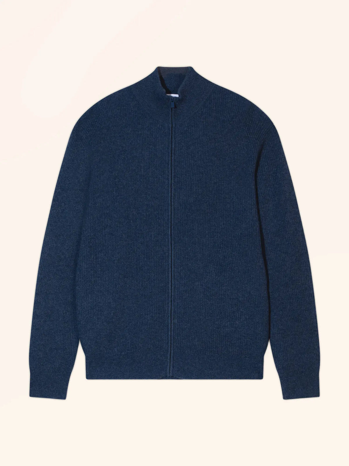 RAYAN Gilet Zippé Col Montant Océan Chiné