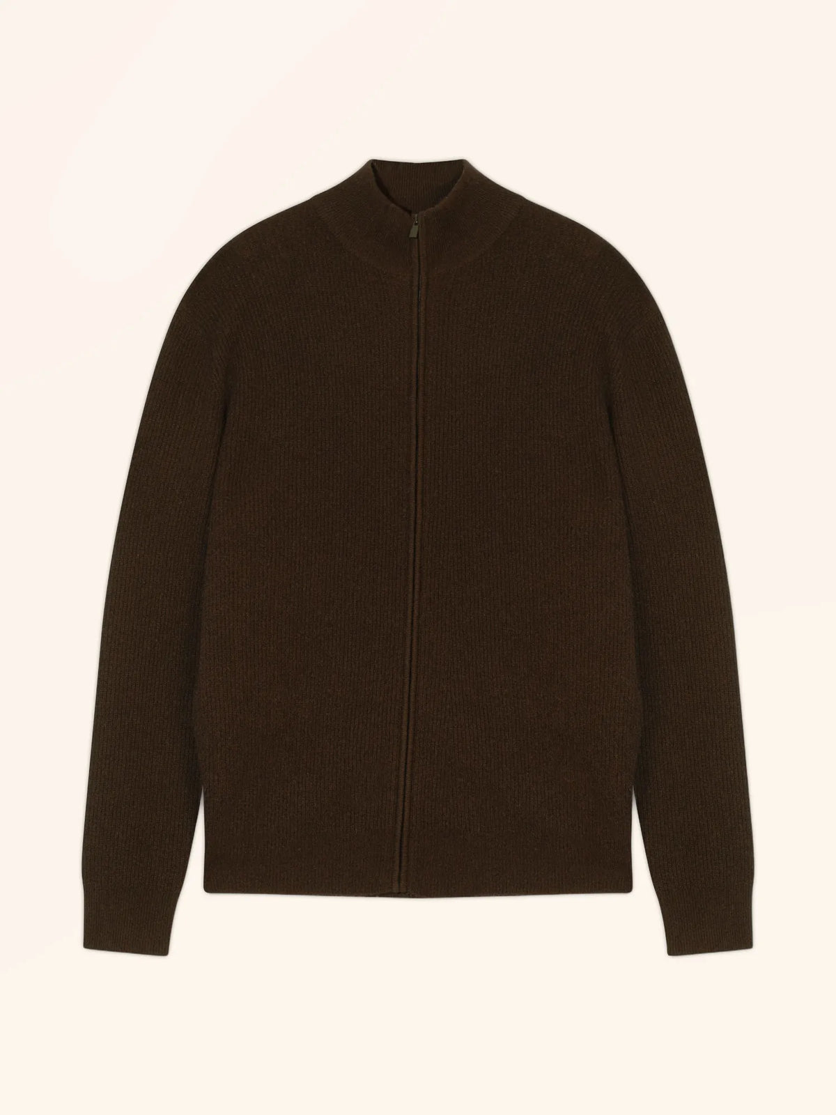RAYAN Gilet Zippé Col Montant Choco