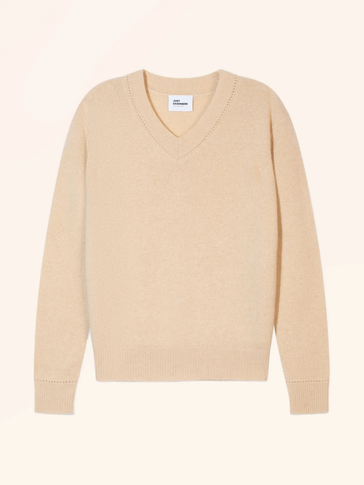 LUISA Pullover V-Ausschnitt 4-fädig Sand