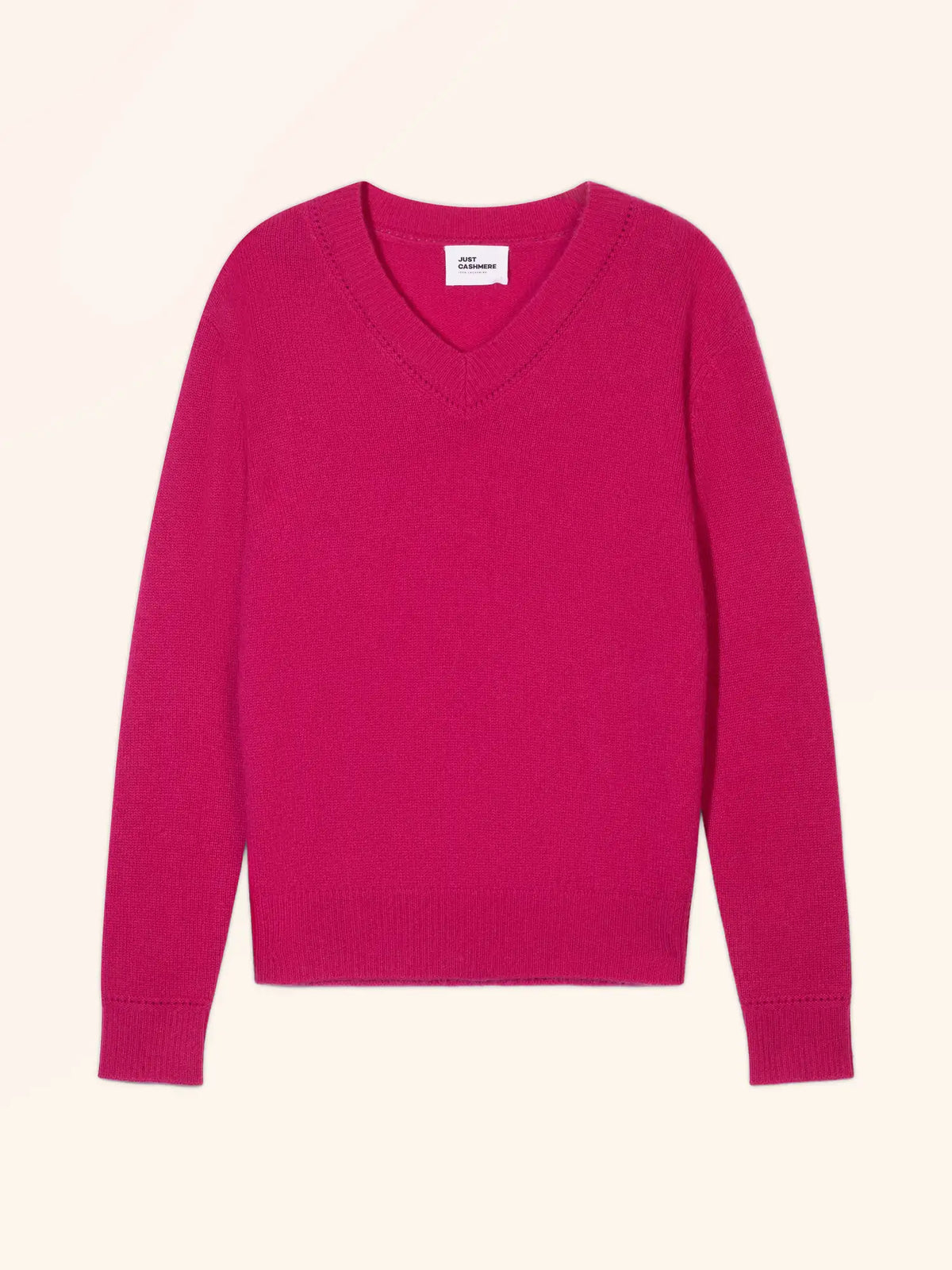 LUISA Sweater V-Neck 4 Ply Fuchsia