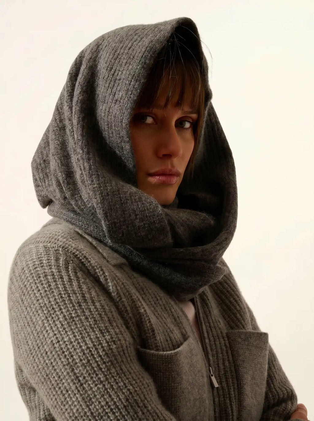 MARINA Neck Warmer 4 Ply Heather Charcoal
