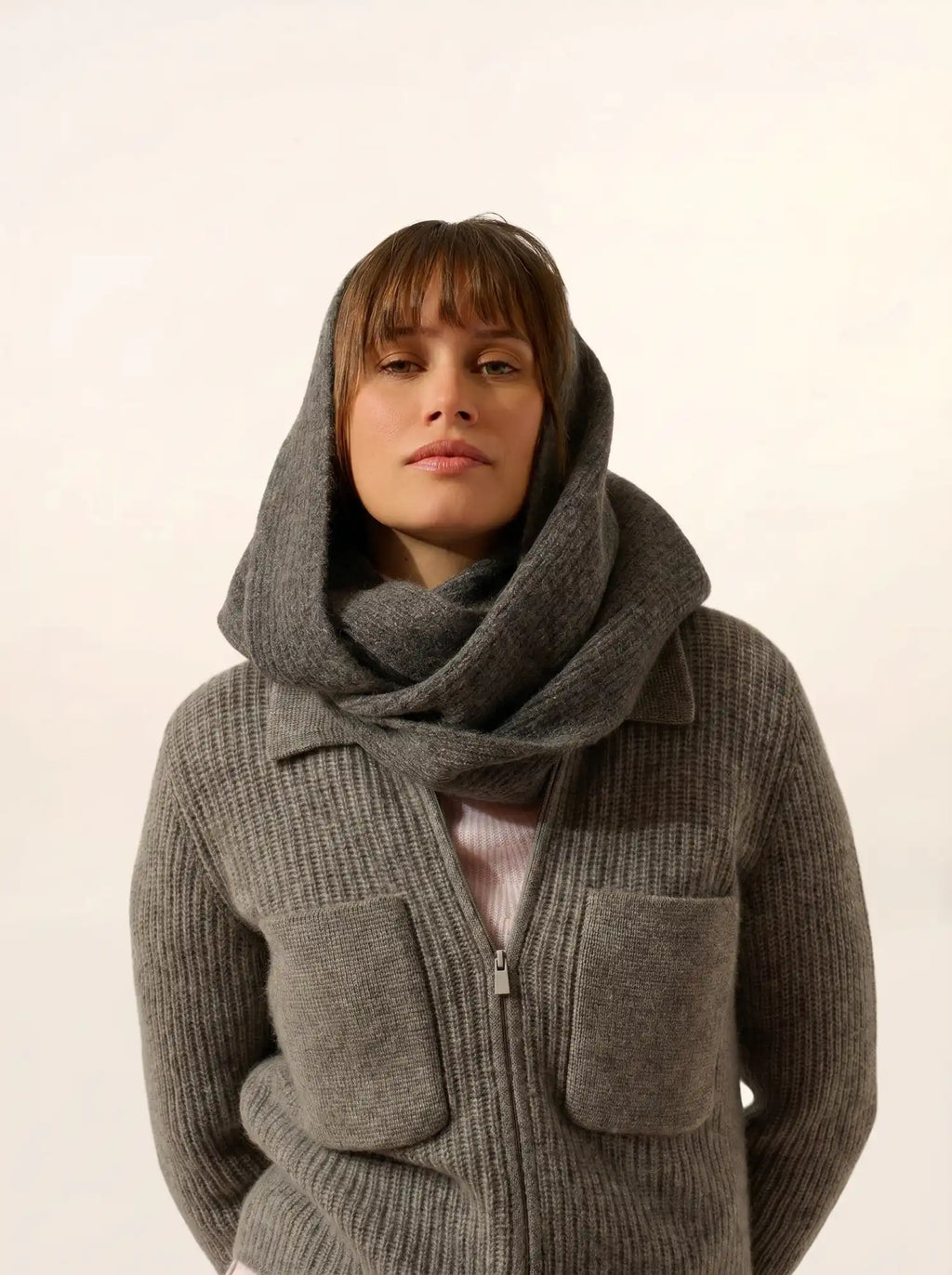 MARINA Neck Warmer 4 Ply Heather Charcoal