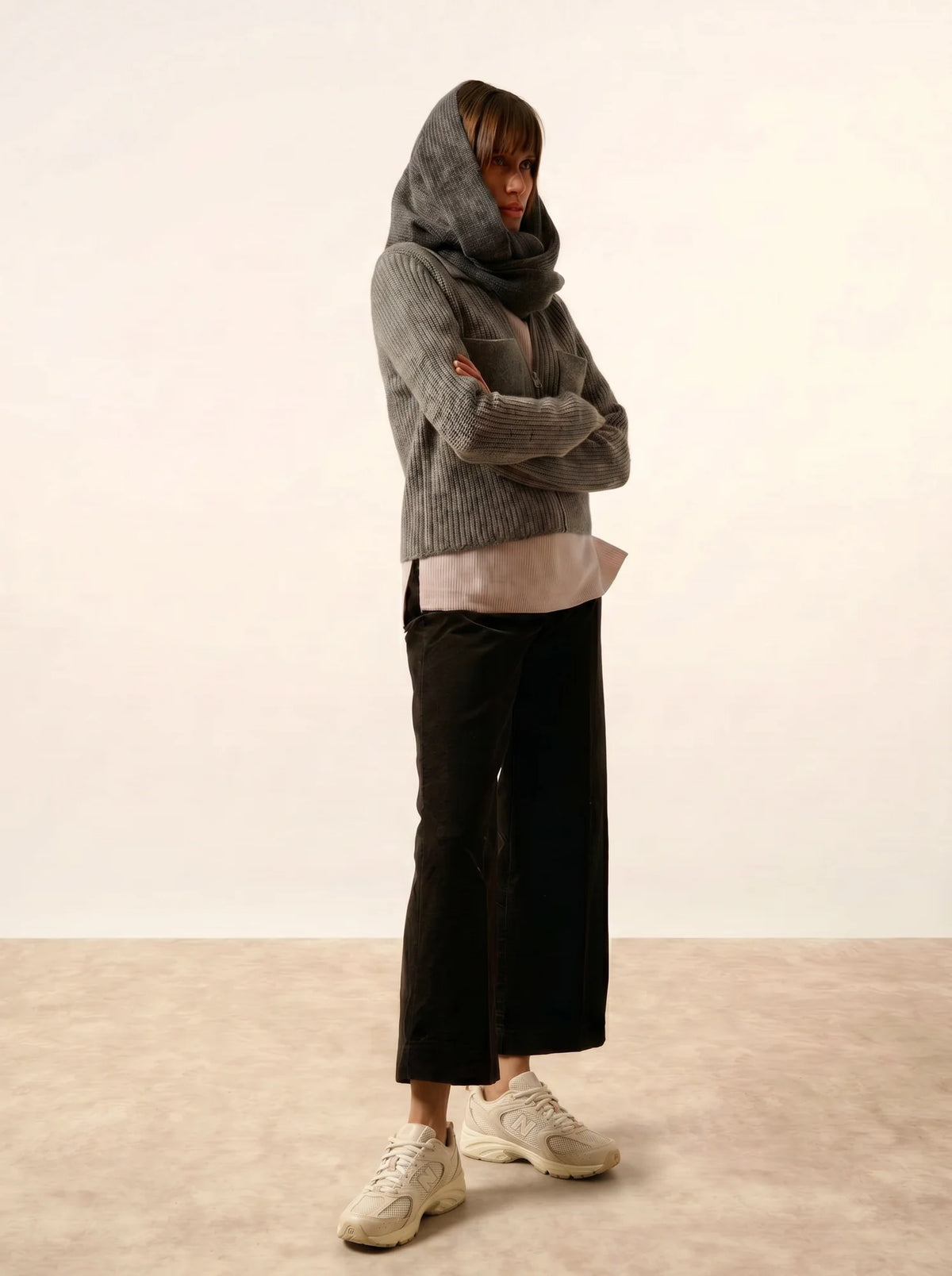 MARINA Neck Warmer 4 Ply Heather Charcoal