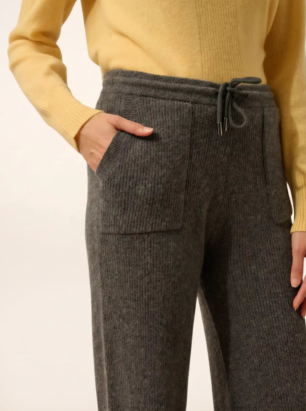 NAIOR Pantalon Large Anthracite Chiné