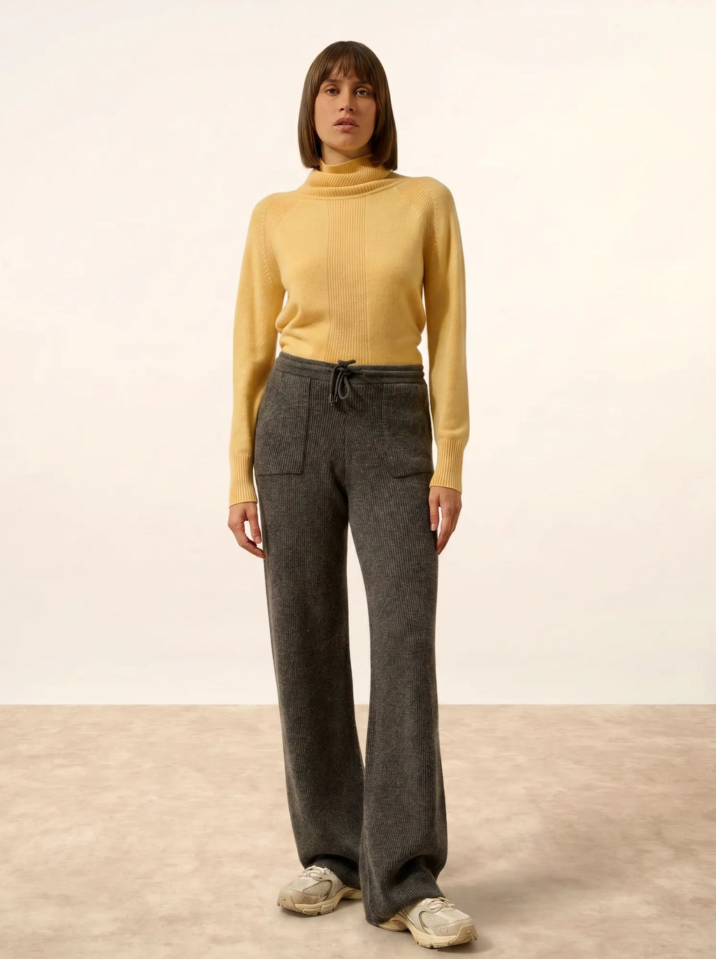 NAIOR Pantalon Large Anthracite Chiné