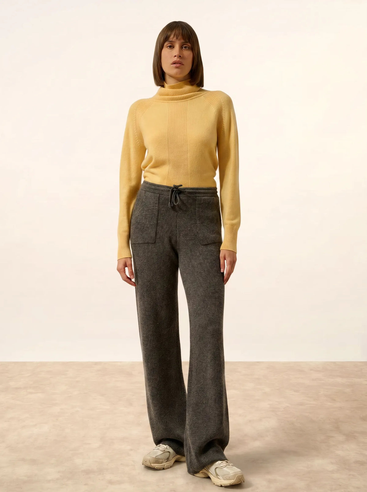 NAIOR Pantalon Large Anthracite Chiné