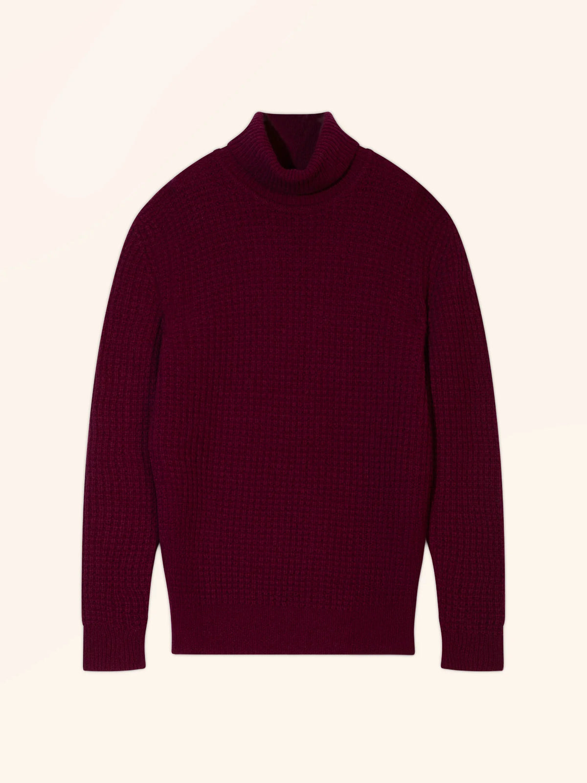 CERES pull col roulé 6 fils bordeaux