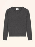 VESTA pull col v 6 fils anthracite chiné