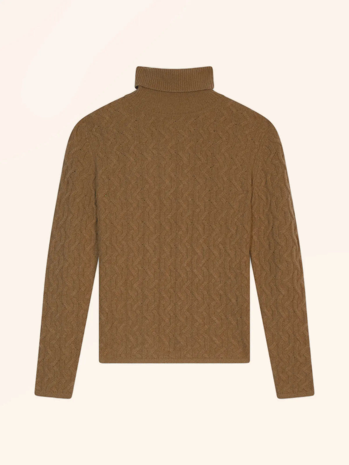 NÉMESIS pull col roulé 4 fils noisette