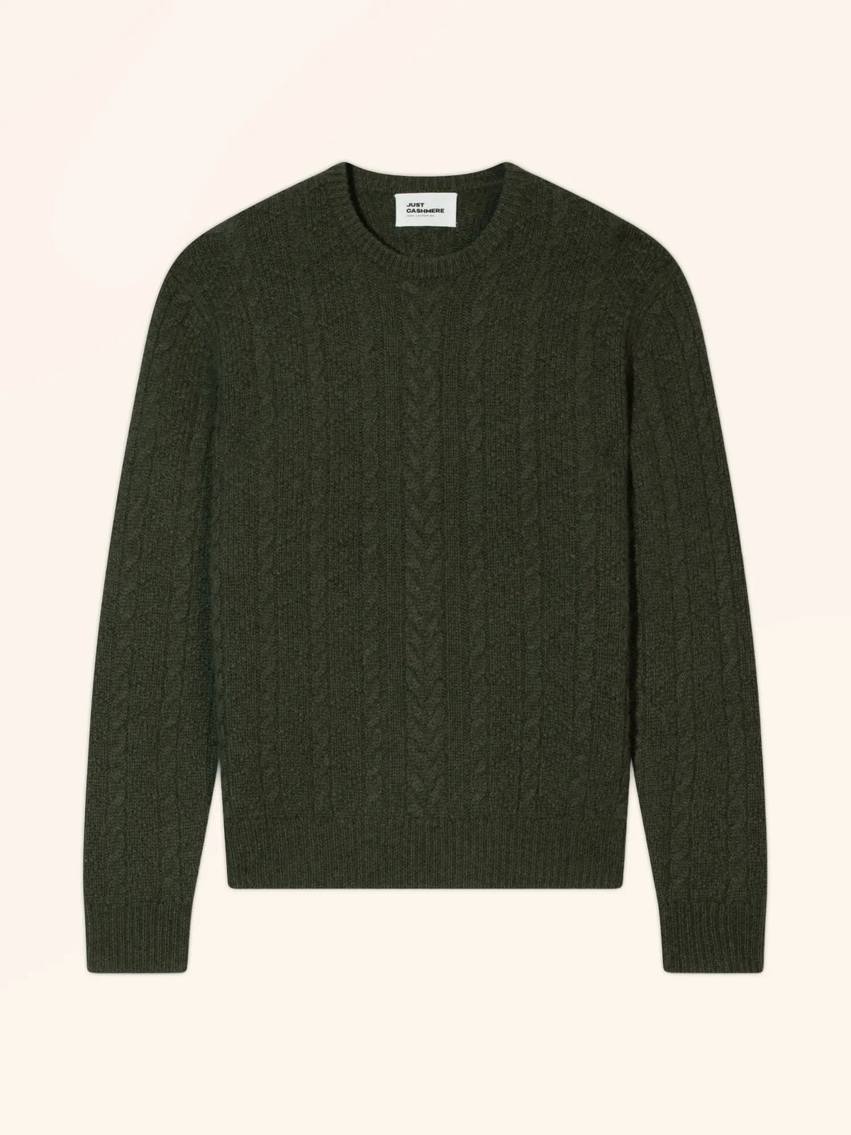 HESTIA pull col rond 8 fils kaki chiné