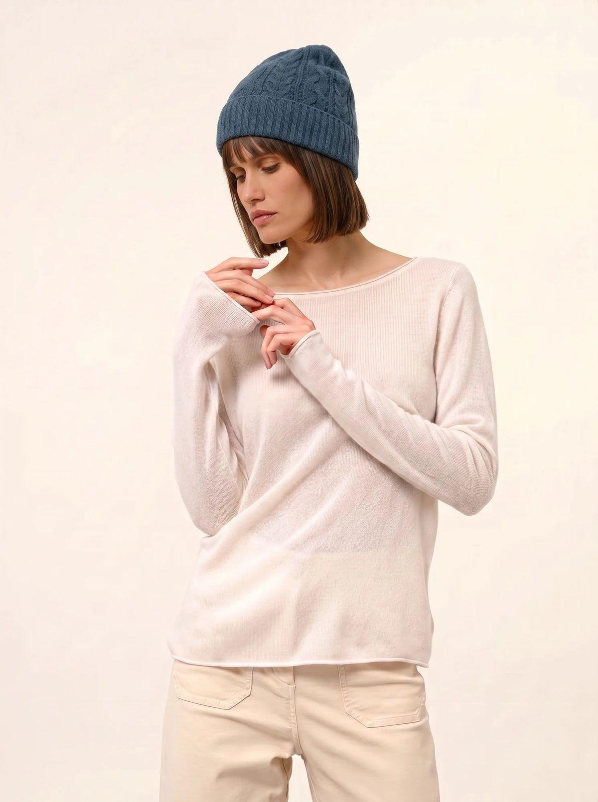CLEO Beanie 4 Ply Heather Teal Green