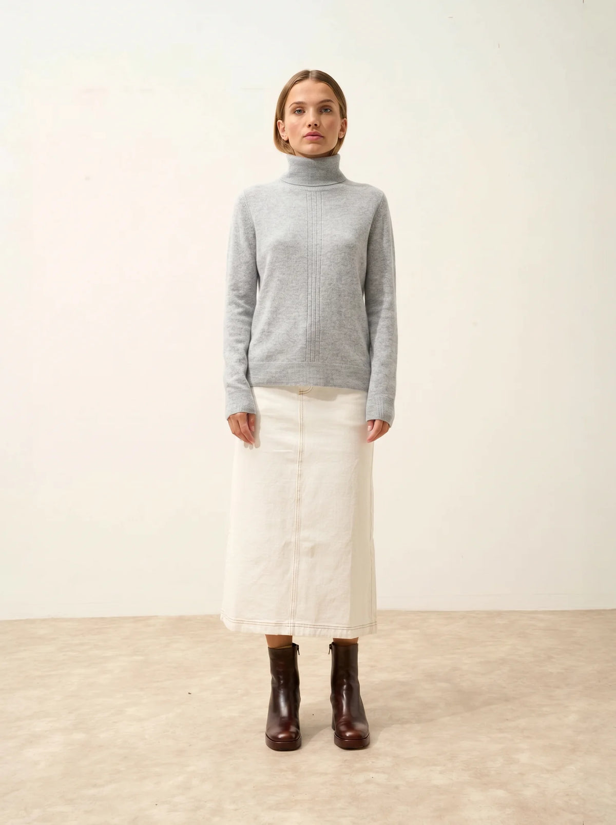 ORIANNE Pull Col Roulé Nuage Chiné