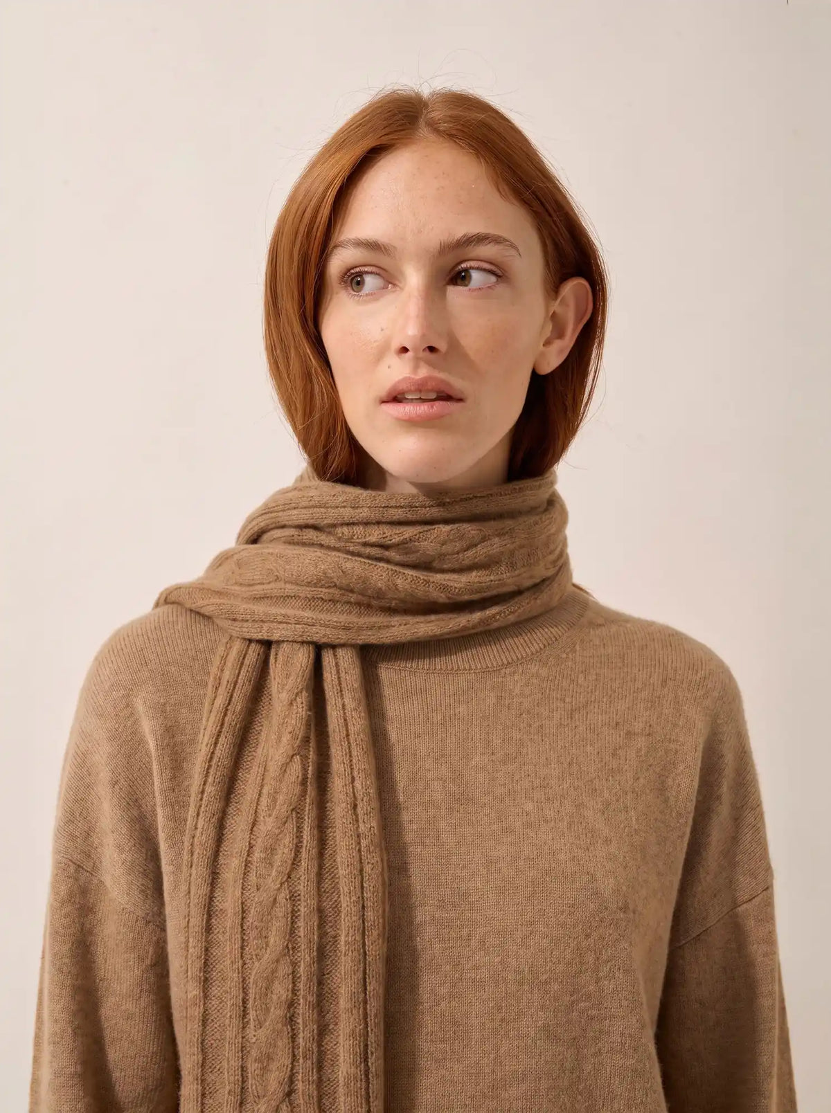 AELITH Écharpe 4 Fils Noisette