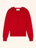 SELENGE Gilet Zippé Capuche Rouge