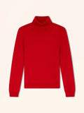 ULIASTAI pull col roulé rouge