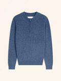 BULGAN Pullover Truckerkragen Denimblau