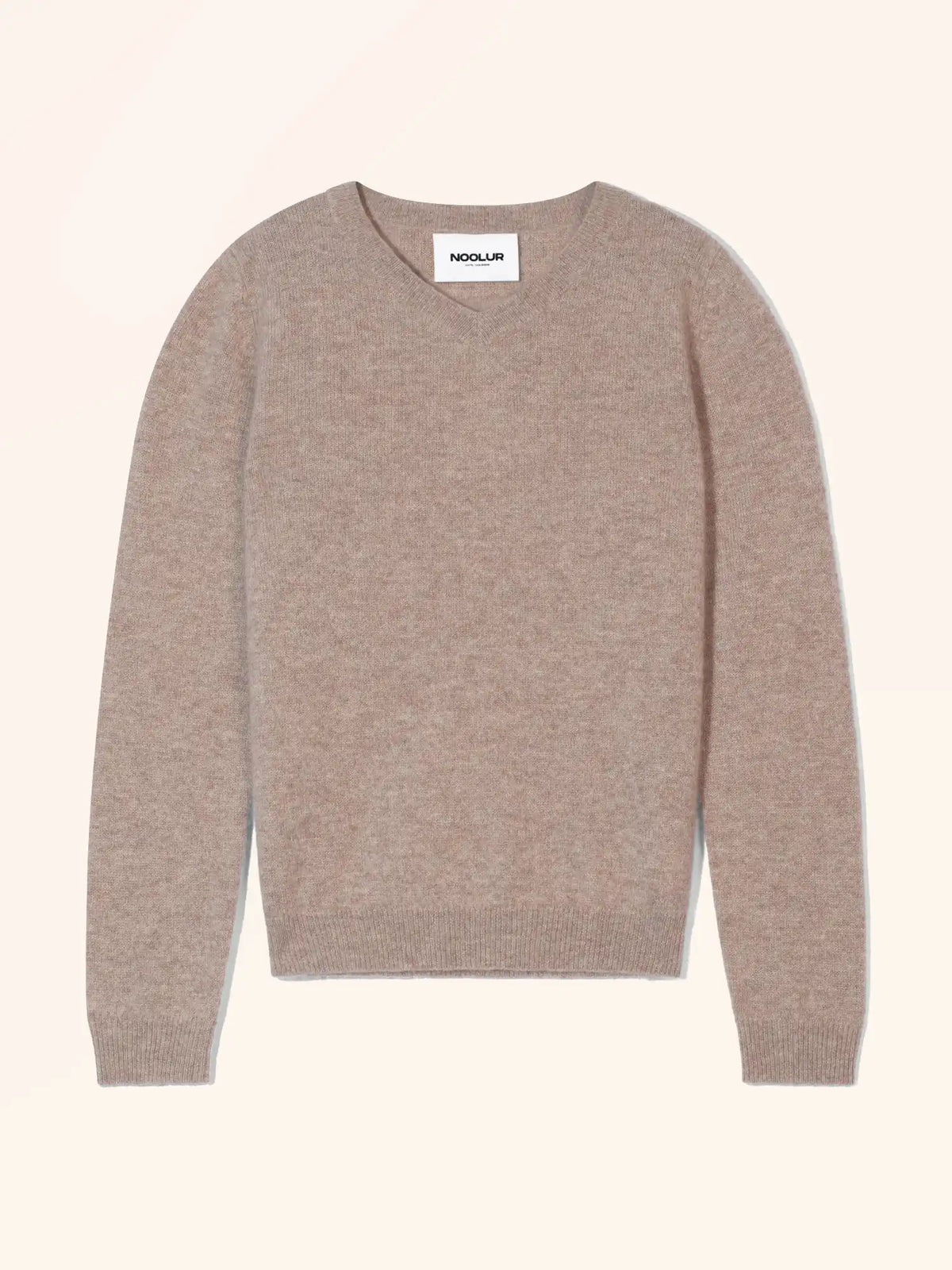BARUUN Pull Col V Taupe Clair Chiné