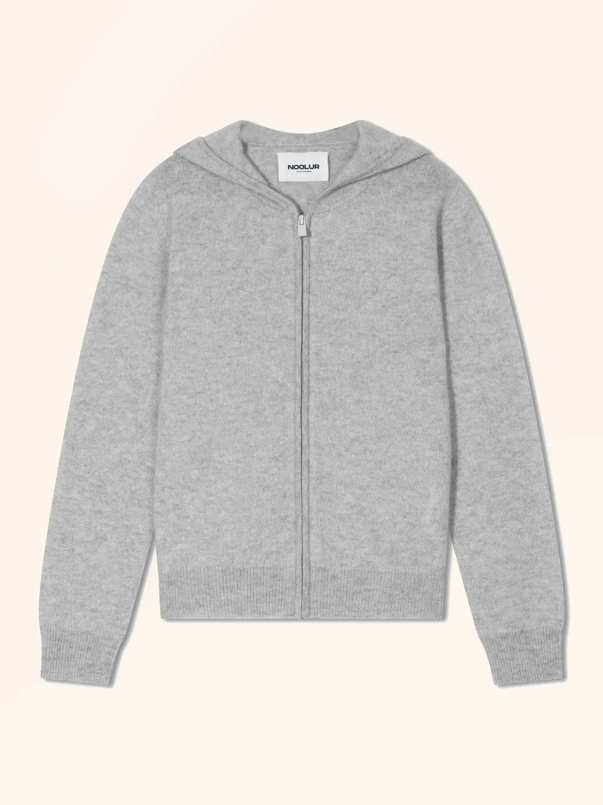 SELENGE Gilet Zippé Capuche Gris Clair Chiné