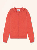 SELENGE Gilet Zippé Capuche Orange Chiné