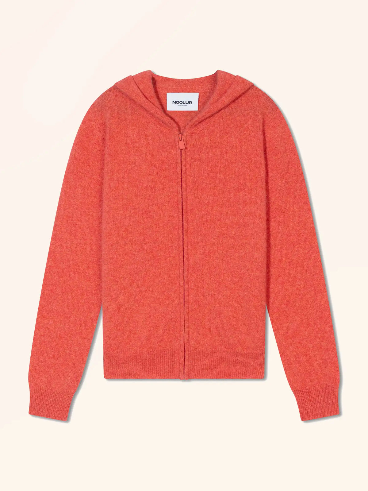 SELENGE Gilet Zippé Capuche Orange Chiné