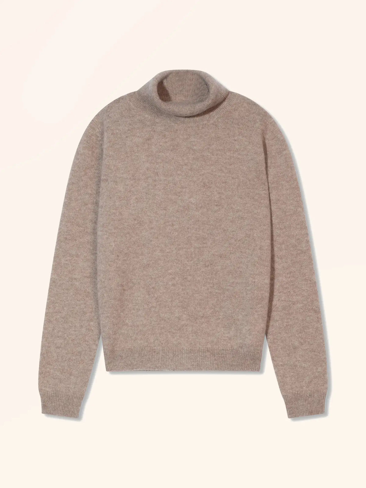 ULIASTAI Pull Col Roulé Taupe Clair Chiné