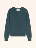 SELENGE Gilet Zippé Capuche Vert Canard Chiné