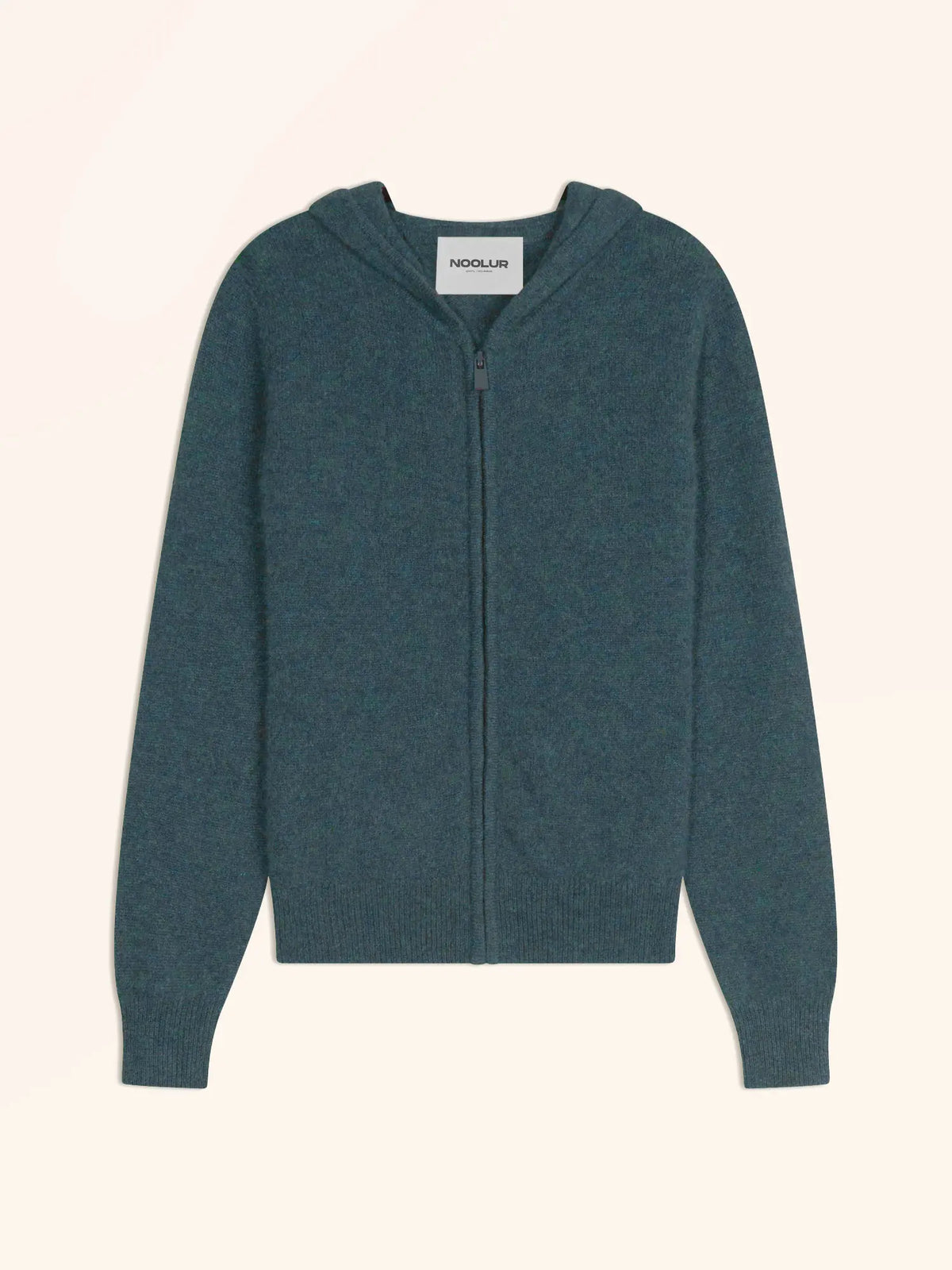 SELENGE Gilet Zippé Capuche Vert Canard Chiné