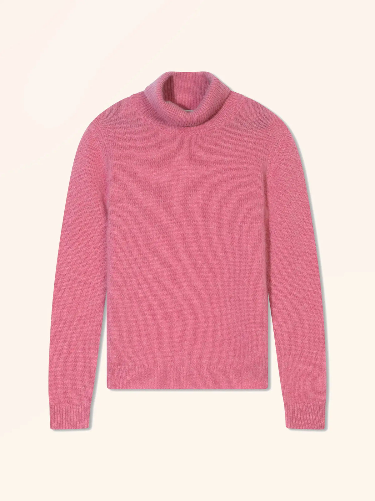 LORA Pull Col Roulé 4 Fils Fraise