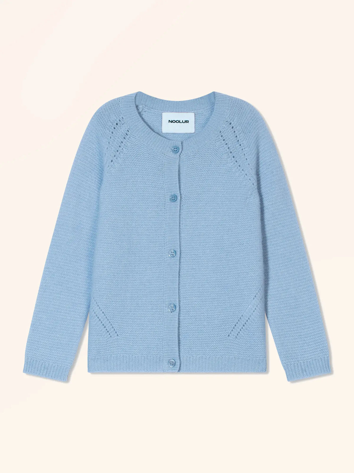 ELYAR Cardigan Crew Neck 4 Ply Inca Blue