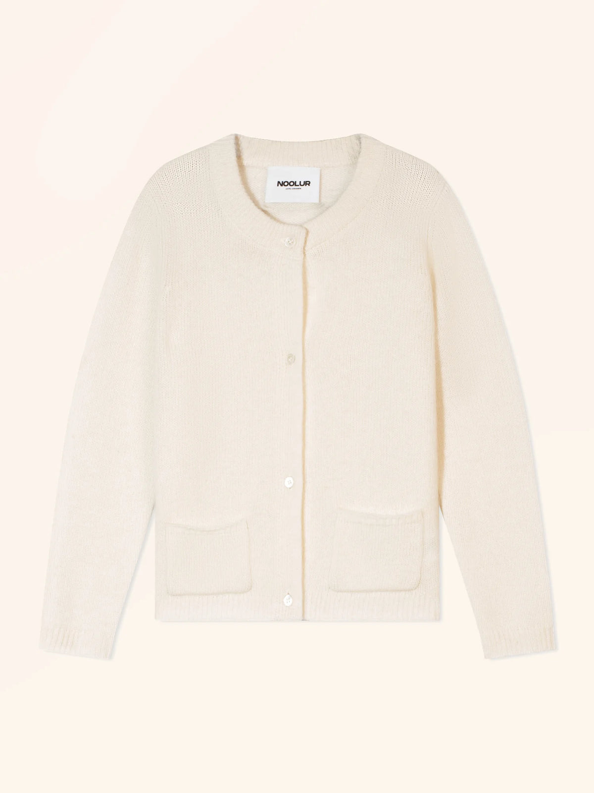 BRUNO Cardigan Crew Neck 4 Ply Ivory