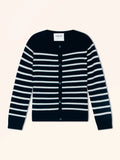 NORVETH Cardigan Crew Neck Navy and Ivory