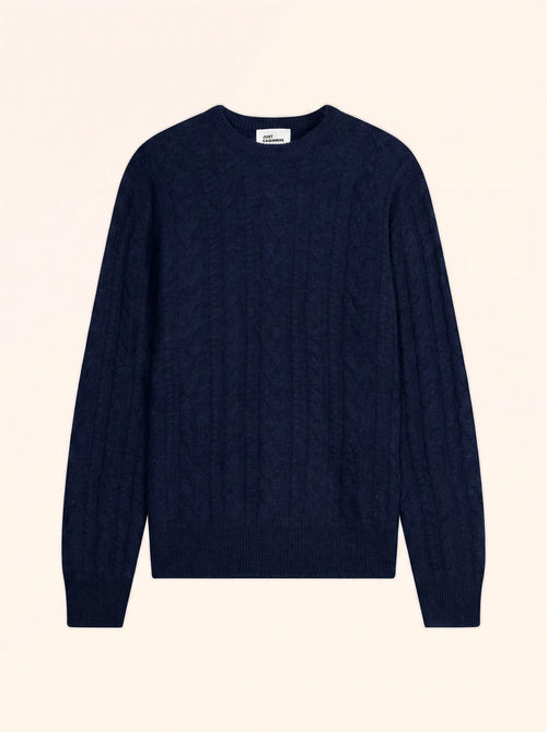 APOLLO Pull Col Rond 4 Fils Bleu Marine