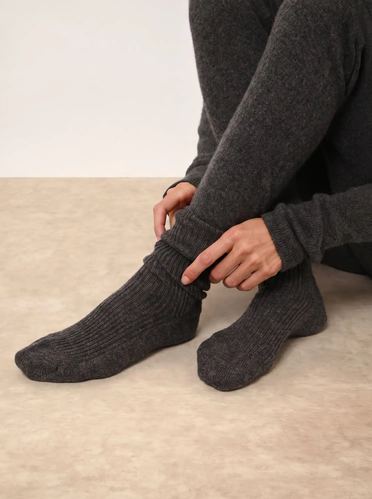 Chaussettes 4 Fils Anthracite Chiné