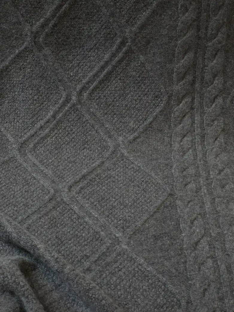 ANWEN Plaid 6 Fils Anthracite Chiné