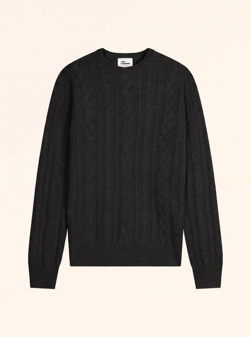 APOLLO Pull Col Rond 4 Fils Noir