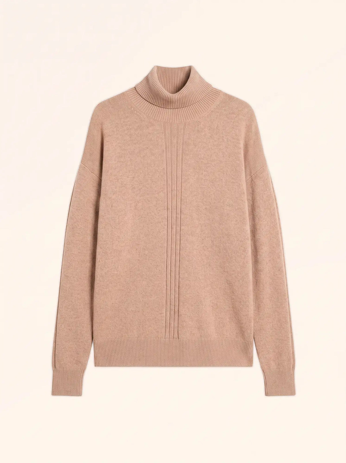 ORIANNE Pull Col Roulé Camel Chiné