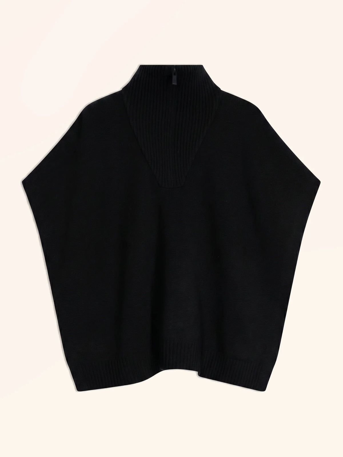 VIVIENNE Poncho Col Camionneur 4 Fils Noir