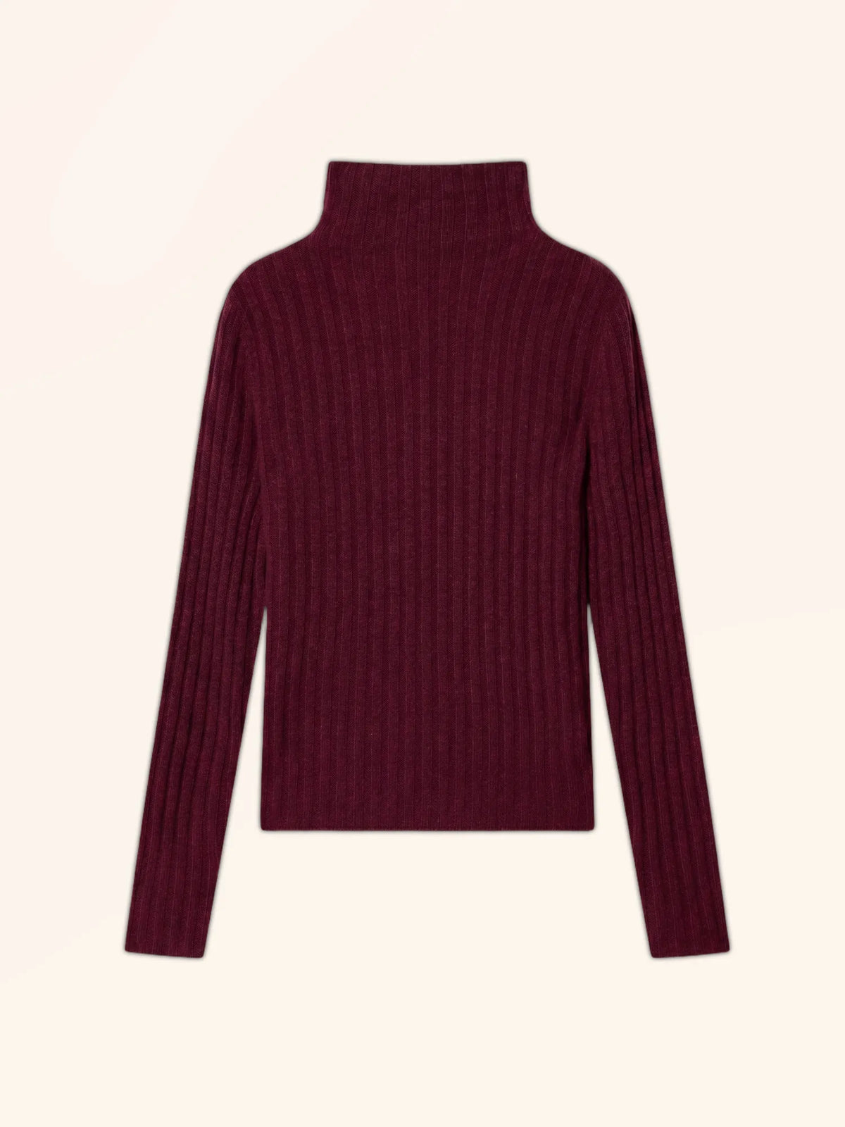 SUNNEVA Pull Col Montant 4 Fils Bordeaux