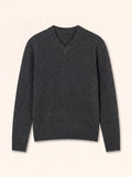 Pull Col V 4 Fils Anthracite Chiné