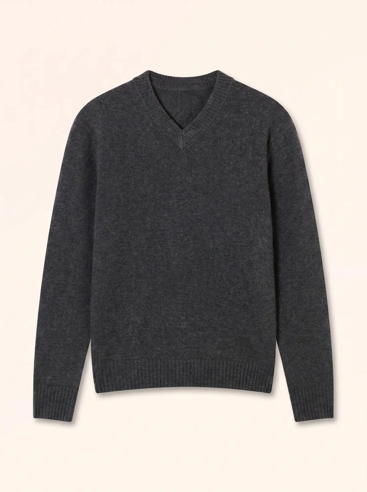 Pull Col V 4 Fils Anthracite Chiné