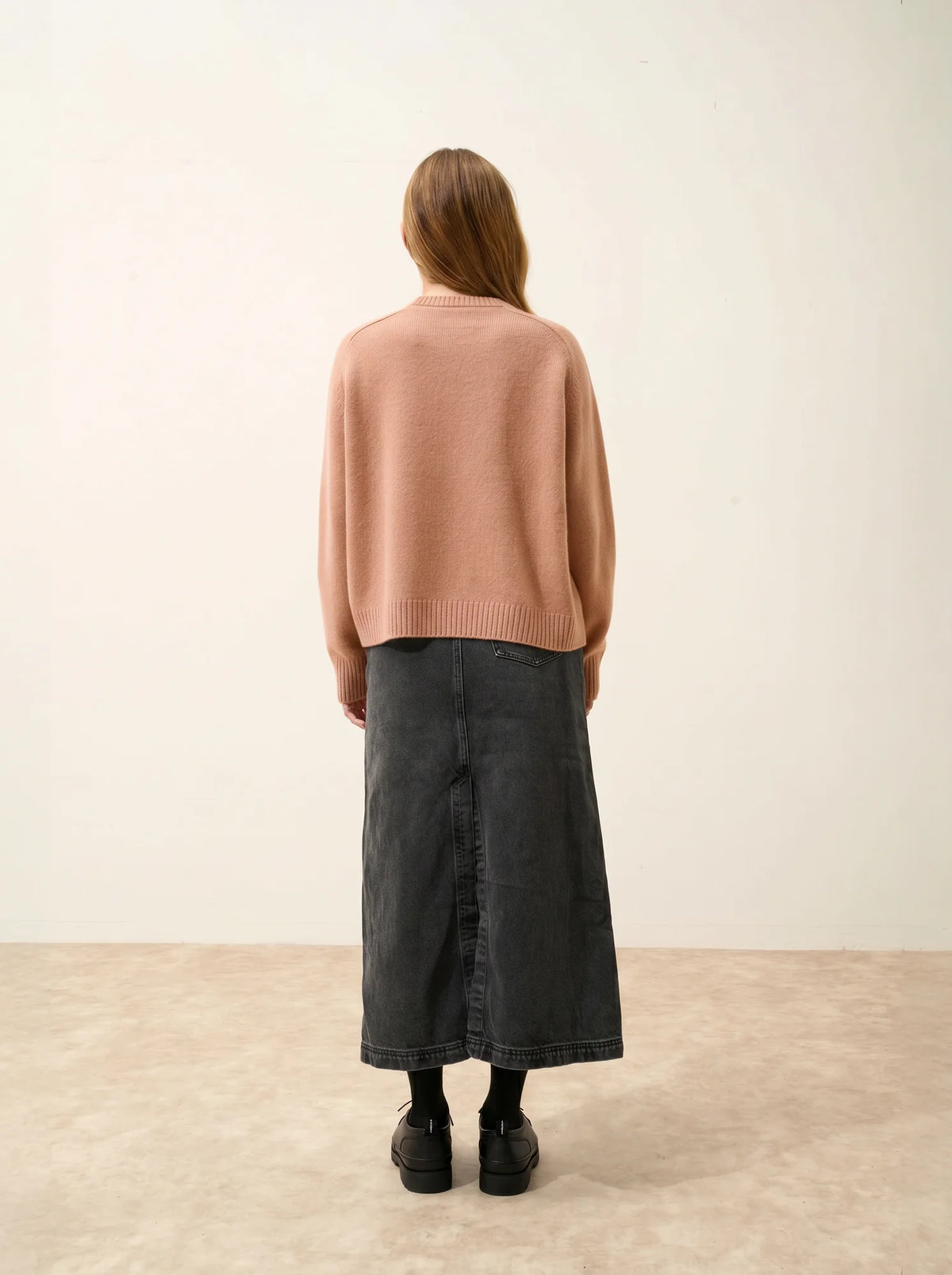 LAVINIA Pull Col Rond 4 Fils Camel Chiné